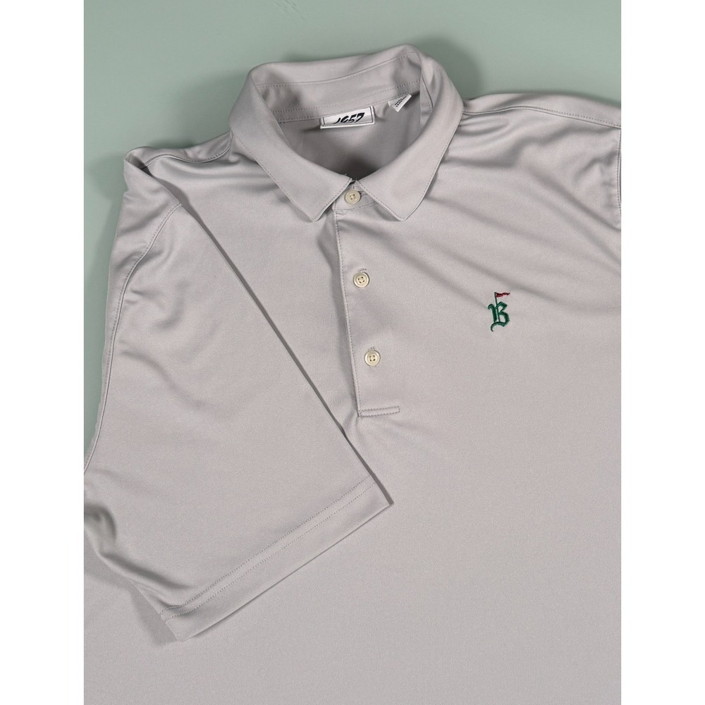 1957 Brand Golf Polo Shirt Men's L Light Gray Performance Outdoor DadCore